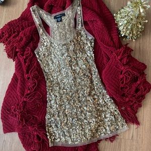 Arden B.
Gold Mesh Sequin Tank Top/Cami.    NEW !!